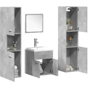 vidaXL Ensemble de meubles de salle de bain 5 pcs gris béton pas cher