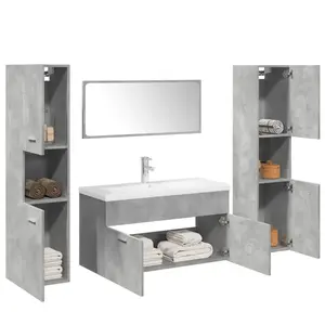 vidaXL Ensemble de meubles de salle de bain 5 pcs gris béton pas cher