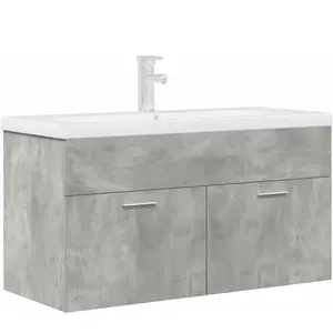 vidaXL Armoire lavabo de salle de bain avec bassin intégré et robinet pas cher