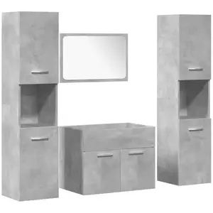 vidaXL Ensemble de meubles de salle de bain 4 pcs gris béton pas cher