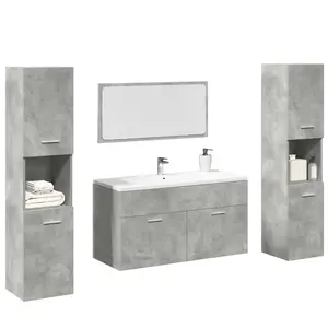 vidaXL Ensemble de meubles de salle de bain 4 pcs gris béton pas cher