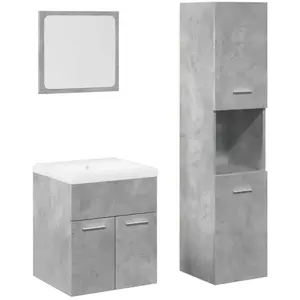 vidaXL Ensemble de meubles de salle de bain 4 pcs gris béton pas cher
