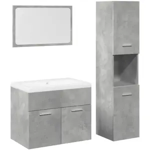 vidaXL Ensemble de meubles de salle de bain 4 pcs gris béton pas cher