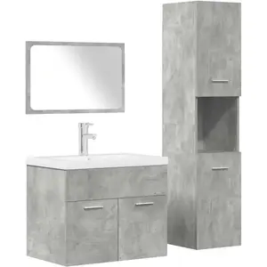 Comparateur de prix : vidaXL Ensemble de meubles de salle de bain 4 pcs gris béton