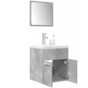 vidaXL Ensemble de meubles de salle de bain 3 pcs gris béton pas cher