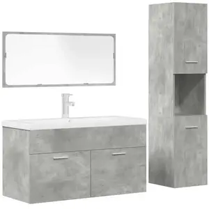 vidaXL Ensemble de meubles de salle de bain 4 pcs gris béton pas cher