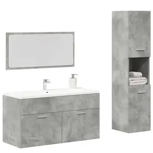 vidaXL Ensemble de meubles de salle de bain 3 pcs gris béton pas cher