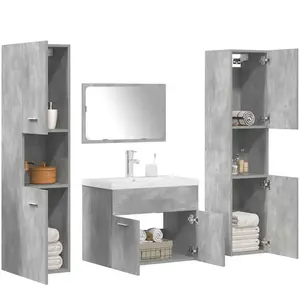 Comparateur de prix : vidaXL Ensemble de meubles de salle de bain 5 pcs gris béton