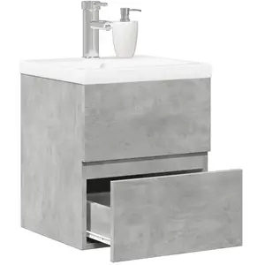 vidaXL Ensemble de meubles de salle de bain 2 pcs gris béton pas cher