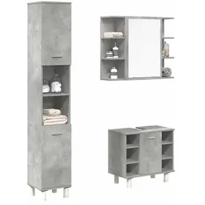 vidaXL Ensemble de meubles de salle de bain 3 pcs gris béton pas cher