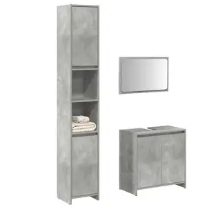 vidaXL Ensemble de meubles de salle de bain 3 pcs gris béton pas cher