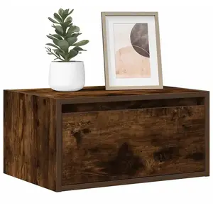 vidaXL Tables de chevet murales avec lumières LED 2 pcs chêne fumé pas cher