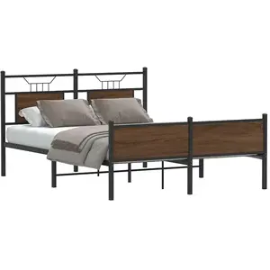 vidaXL Cadre de lit sans matelas chêne marron 140x190 cm pas cher