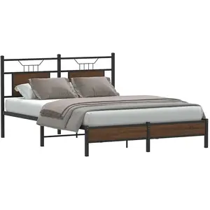 vidaXL Cadre de lit sans matelas chêne marron 150x200 cm pas cher