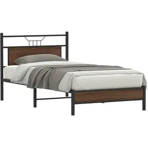 vidaXL Cadre de lit sans matelas chêne marron 100x190 cm pas cher