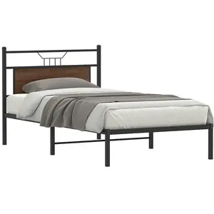 vidaXL Cadre de lit sans matelas chêne marron 100x200 cm pas cher