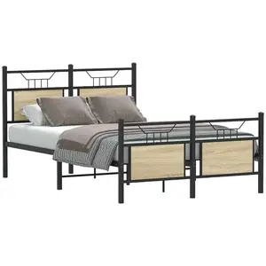 vidaXL Cadre de lit sans matelas chêne sonoma 120x190 cm pas cher