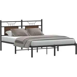 vidaXL Cadre de lit sans matelas chêne marron 140x190 cm pas cher