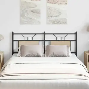 vidaXL Tête de lit chêne sonoma 137 cm bois d'ingénierie et acier pas cher