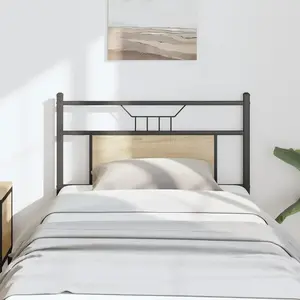 vidaXL Tête de lit chêne sonoma 80 cm bois d'ingénierie et acier pas cher