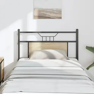 vidaXL Tête de lit chêne sonoma 90 cm bois d'ingénierie et acier pas cher