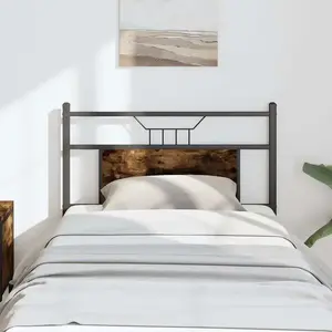 Comparateur de prix : vidaXL Tête de lit chêne fumé 75 cm bois d'ingénierie et acier
