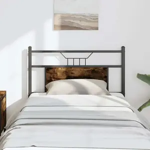 vidaXL Tête de lit chêne fumé 80 cm bois d'ingénierie et acier pas cher