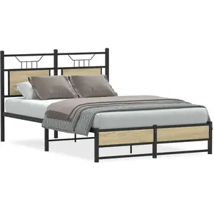 vidaXL Cadre de lit sans matelas chêne sonoma 120x190 cm pas cher