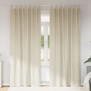 vidaXL Rideaux occultants 2 pcs Crème 140 x 260 cm Velours pas cher