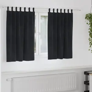 vidaXL Vidaxl Rideaux Avec Des Rideaux 2 Pcs Noir 140 X 140 Cm Velours pas cher