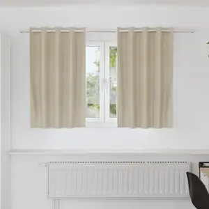 vidaXL Rideaux occultants avec oeillets 2 pcs en velours crème pas cher
