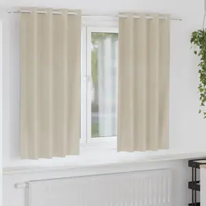 vidaXL Rideaux occultants avec oeillets 2 pcs en velours crème pas cher