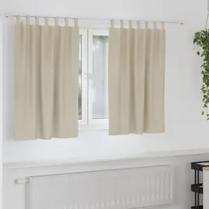 vidaXL Rideaux occultants 2 pcs Crème 140 x 140 cm Velours pas cher