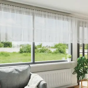 vidaXL Rideau en Dentelle Blanc 900 x 120 cm Polyester pas cher