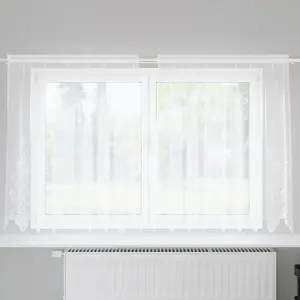 vidaXL Rideaux avec des rideaux Blanc 200 x 140 cm Polyester pas cher
