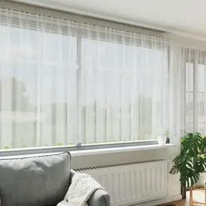 vidaXL Rideau en Dentelle Blanc 500 x 140 cm Polyester pas cher