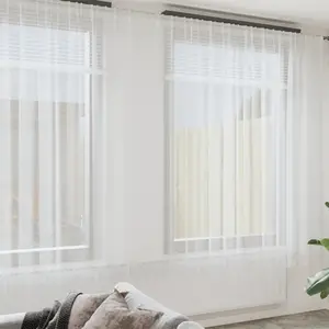 vidaXL Rideau en Dentelle Blanc 400 x 280 cm Polyester pas cher