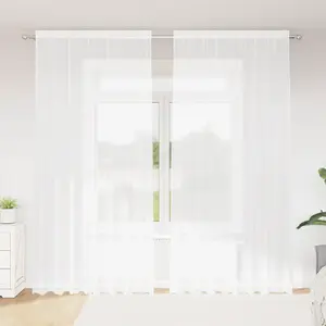 vidaXL Rideau en Dentelle Blanc 200 x 280 cm Polyester pas cher