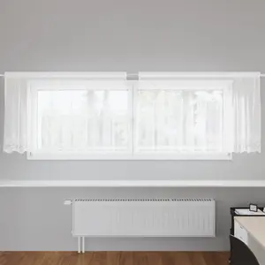 vidaXL Rideau en Dentelle Blanc 300 x 100 cm Polyester pas cher