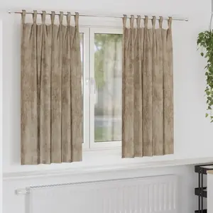 vidaXL Rideaux en velours 2 pcs avec oeillets Champagne 175x140 cm pas cher
