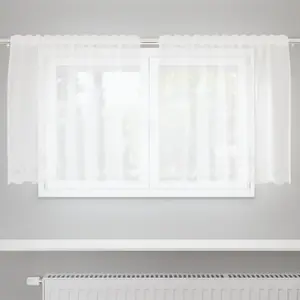 vidaXL Rideau en Dentelle avec des rideaux Blanc 80 x 150 cm Polyester pas cher
