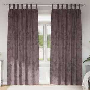 vidaXL Rideaux en velours 2 pcs avec oeillets Marron 260x140 cm pas cher