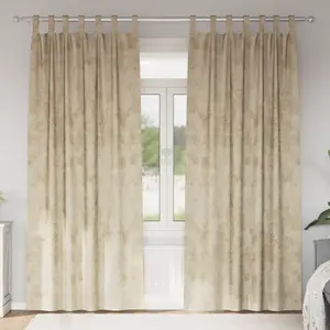 vidaXL Rideaux 2 pcs avec oeillets Crème 245x140 cm pas cher