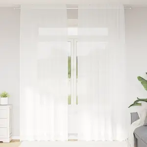 vidaXL Rideau en Dentelle Blanc 150 x 260 cm Polyester pas cher