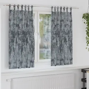 vidaXL Rideaux en velours 2 pcs avec oeillets gris argenté 175x140 cm pas cher