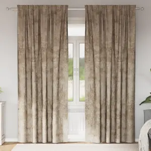 vidaXL Rideaux en velours 2 pcs avec oeillets Champagne 225x140 cm pas cher