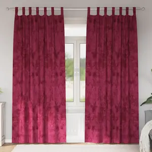 vidaXL Rideaux en velours 2 pcs avec oeillets Bordeaux 260x140 cm pas cher