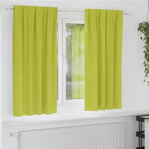 vidaXL Rideaux avec des rideaux 2 pcs Pomme verte Polyester pas cher