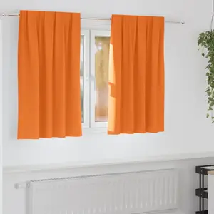 vidaXL Rideaux 2 pcs Orange vif 140 x 140 cm Polyester pas cher