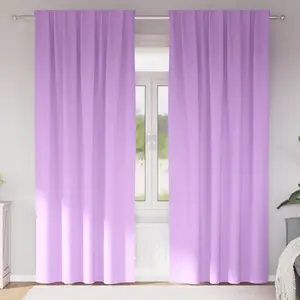 vidaXL Rideaux avec des rideaux 2 pcs Violet 260 x 140 cm Polyester pas cher